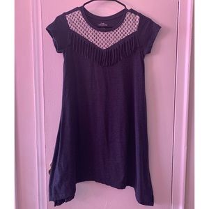 Grey Dress With Fringes